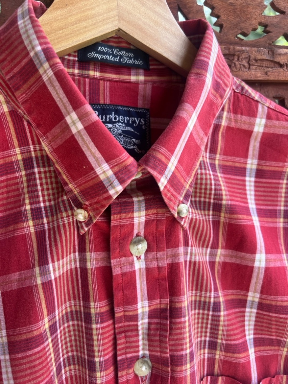 Burberry Classic Red Plaid Button-Down Shirt